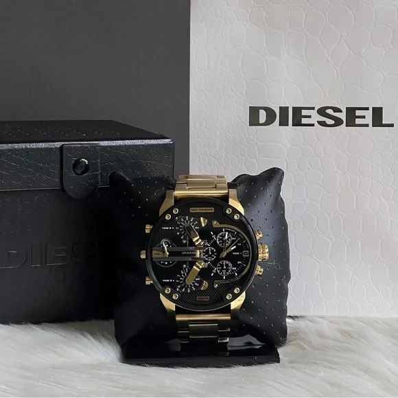 💰SOLD - DZ7333 - Diesel Men’s Mr. Daddy 2.0 Gold-Tone Chronograph Watch - Picture 12 of 13